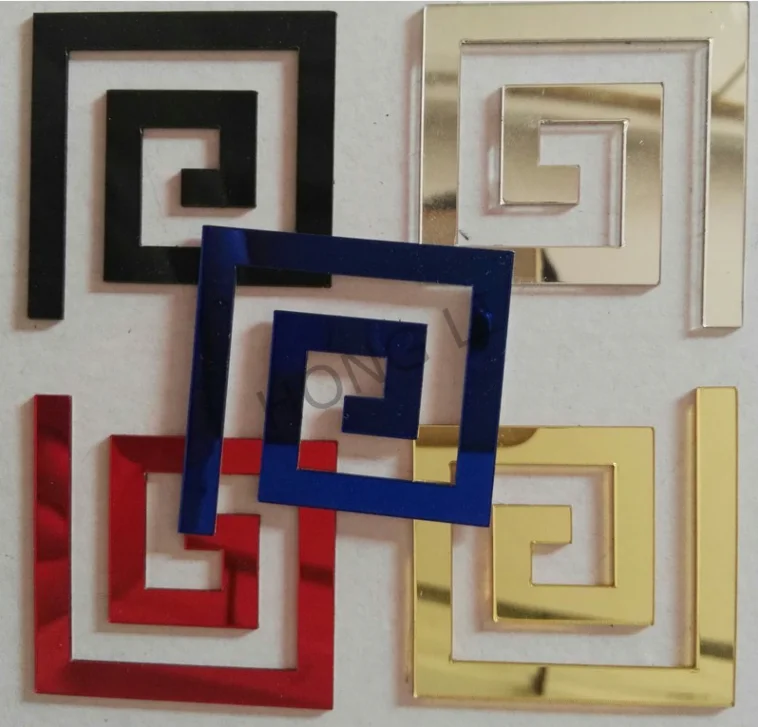 10pcs Acrylic Gold Mirror DIY Wall Sticker Building Border Mirror Art Home Decoration Mirror Wall Sticker living room Home Decor