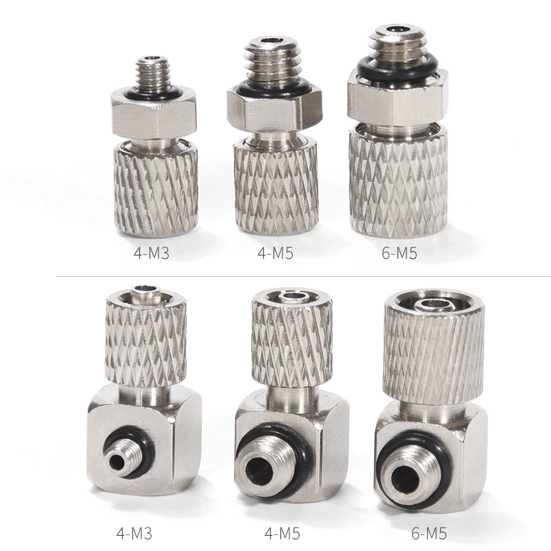 10Pcs M3 M4 M5 M6 Male Thread Pneumatic Connectors - Quick Connect Air Fittings For 3mm 4mm 6mm Tubing