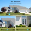 20MP Outdoors Wifi Camera 10K HD Three Lens Security 5G PTZ IP Camera 10X Digital Zoom Lens Human AI Auto Detect Tracking Camera 4