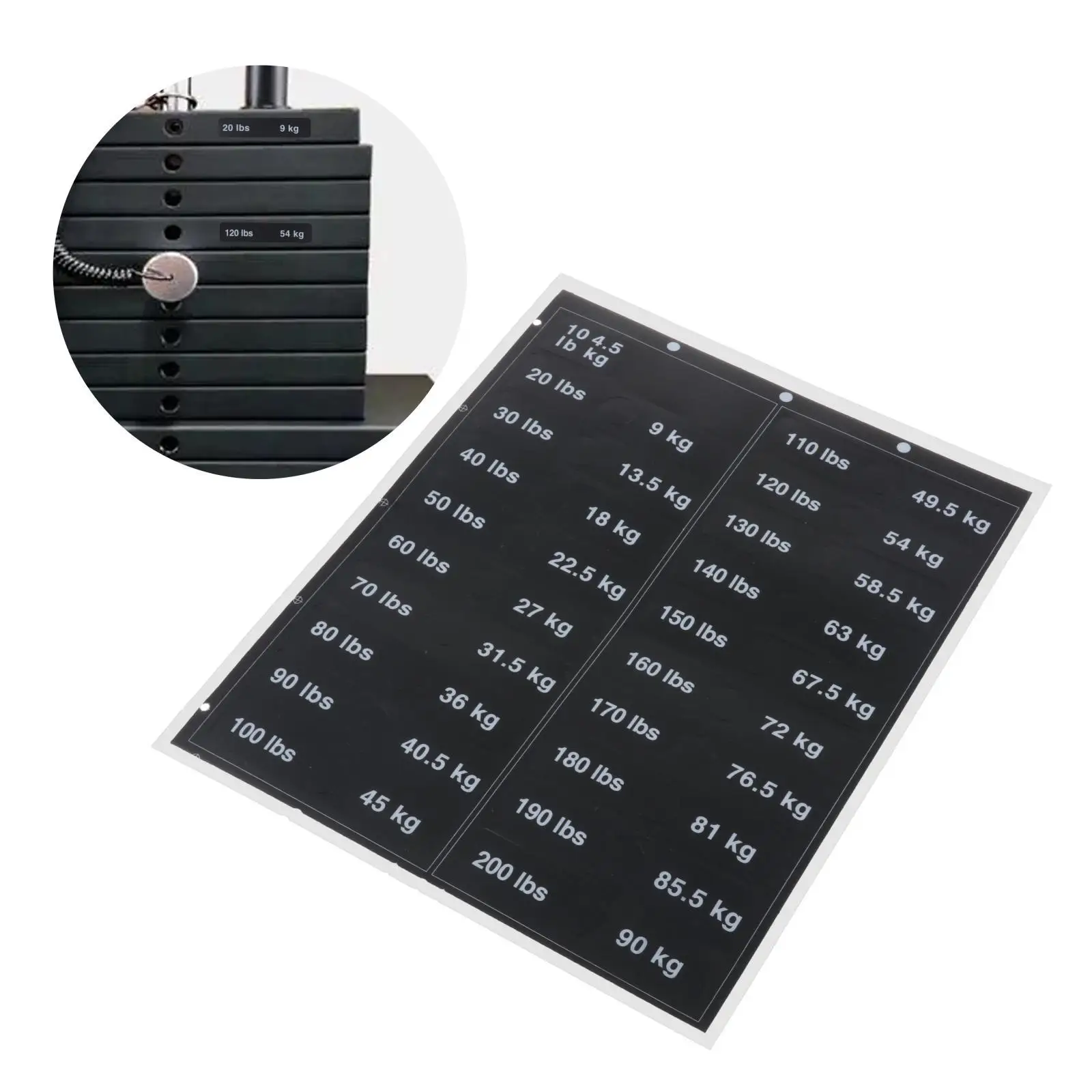 Etichette Adesive Per Pesi Da Palestra - Da 4.5kg A 90kg, Per Manubri, Bilancieri E Dischi, 18x20 Cm - Foto 10