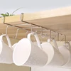Coffee Mug Holder Kitchen Storage Hook Cabinet Decor Sign Cup Rack Useful Wine Glass Hanger Stainless Steel Punch-free Cup Shelf 1