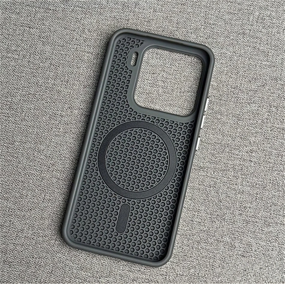 Magsafe Honeycomb Mesh Heat Dissipation Magnetic Armor Case with Alloy Lens Cover