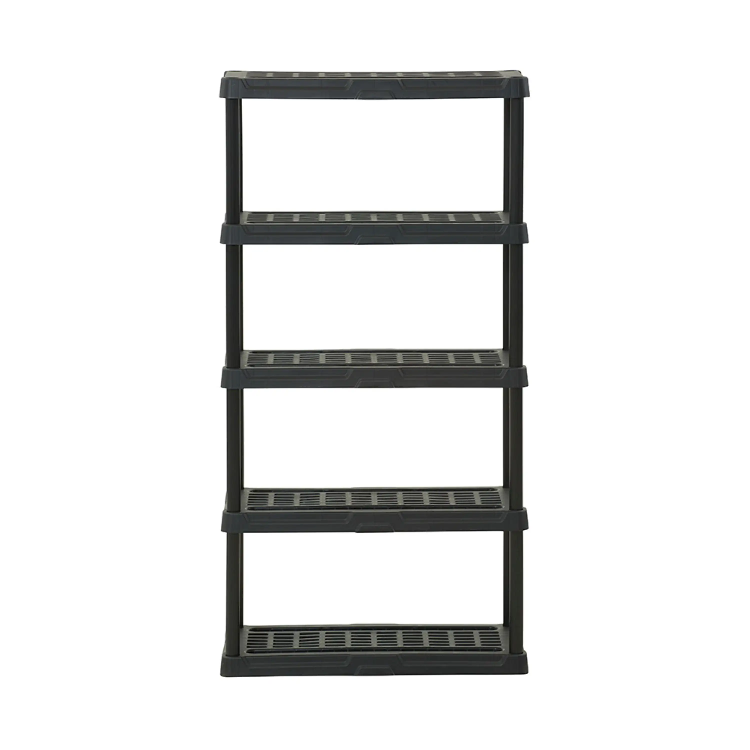 

Hart Black Plastic 5-Tier 72" H x 36" W x 18" D, 750lb shelves Total Capacity