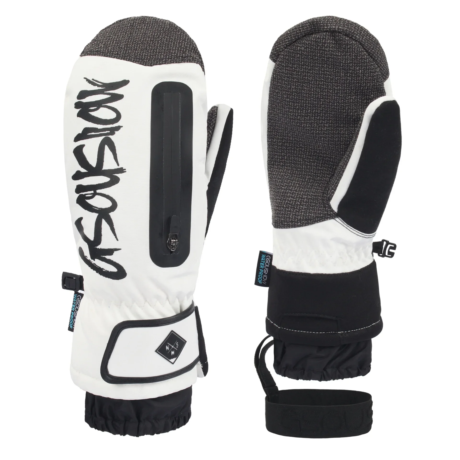 Ski Gloves Inside Wrist Guard Women Men Professional Snow Snowboarding Snow Card Pocket Winter Warm Waterproof Windproof Gloves