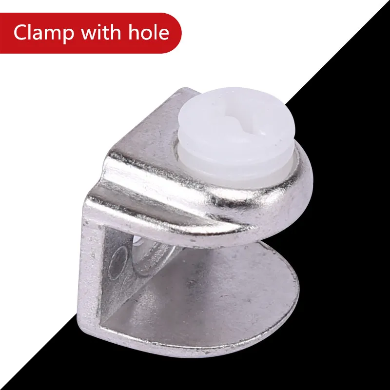 Glass Shelf Clamp Holder 20PCS Half Round Semi-circle 3-9mm thick Glass Clamps glass shelf bracket clamp support Corner Bracket Clips