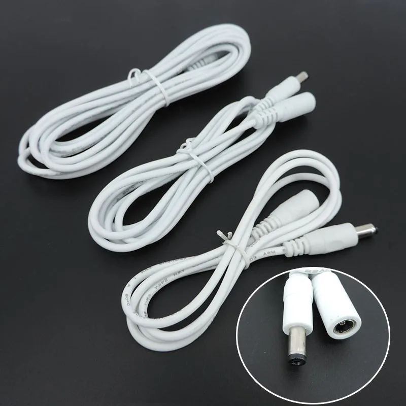

DC Power supply Cable Extension Cord Adapter Female to Male connector Plug 12V 5.5mmx2.1mm Cords For Strip Light CCTV Camera