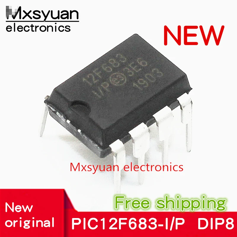 10PCS/LOT 100% New original PIC12F683-I/P 12F683-I/P 12F683I/P DIP8 ...