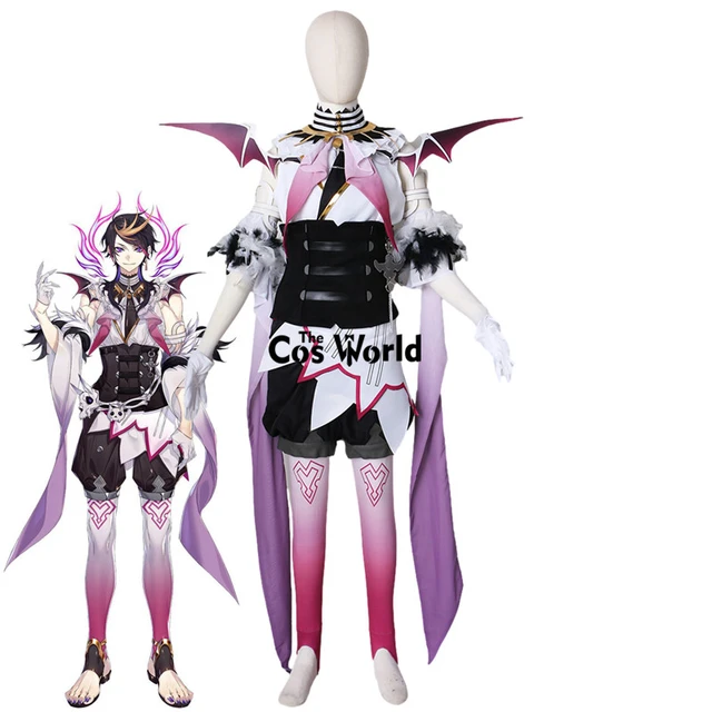 Virtual r NIJISANJI Luxiem Shu Yamino New Outfit Black Purple  Cosplay Wig