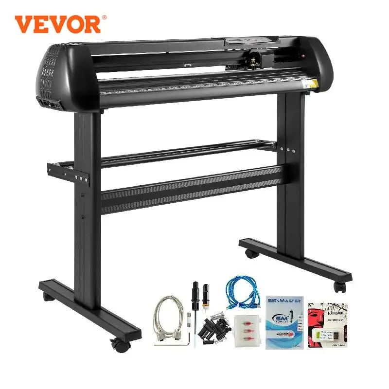 VEVOR 28 Inch Vinyl Cutter Machine With Floor Stand Vinyl Plotter Adjustable Force & Speed SIGNMASTER Software For Sign Making