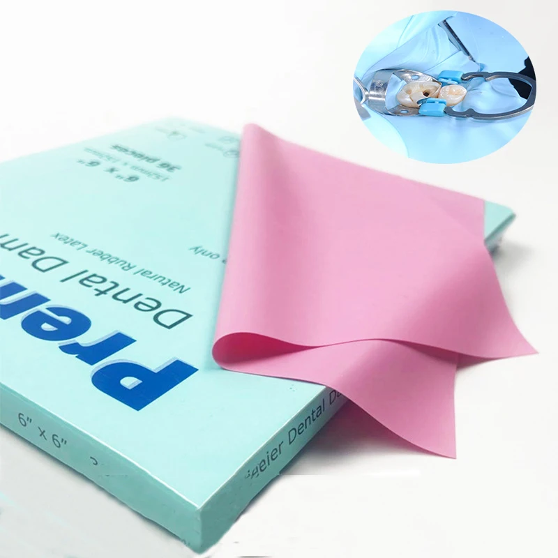 6X636PcsboxDentalRubberDamSheetsAdultNaturalRubberLatexNon