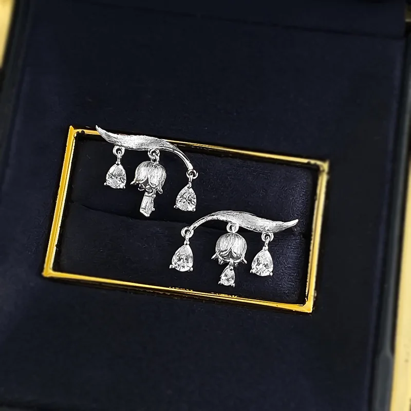 2269792-12cc5d.jpg S2b1d9cba99544f069617d03f7b853081f Vintage 925 Silver Long Earrings Pear Cut Lily of The Valley Flower Earrings for Women 5A Cubic Zircon Fine Jewelry Gift Mallzona