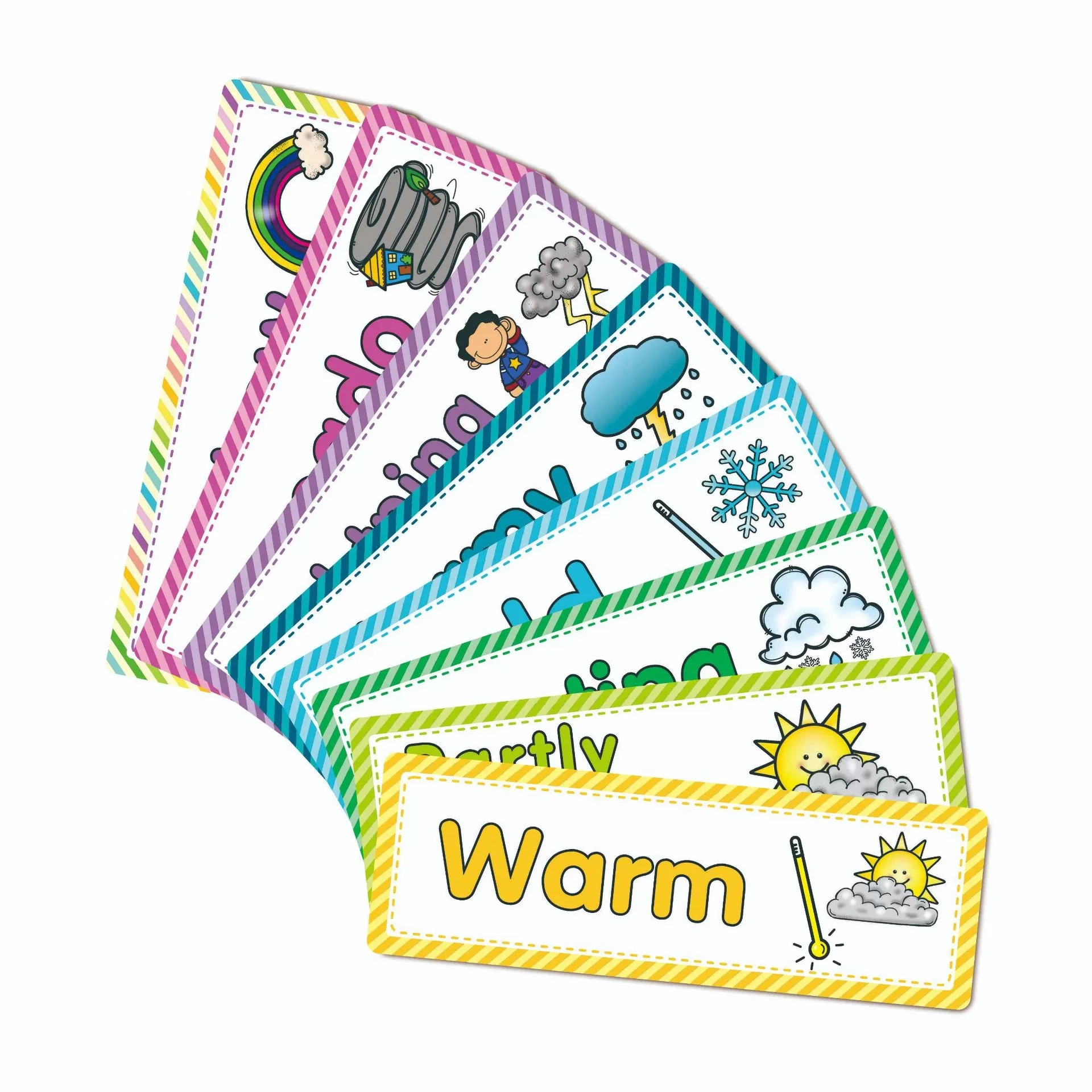 Children's Early Education English Weather & Season Flash Cards