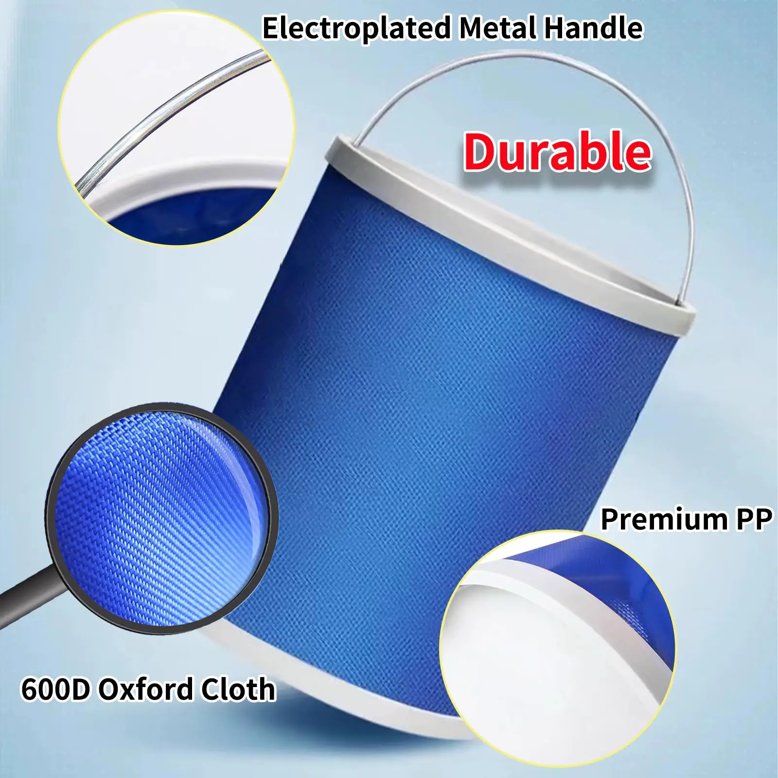 Car Wash Special Oxford Cloth 600D Folding Bucket Large Car Portable Outdoor Plastic Fishing Travel Bucket Cleaning Tool