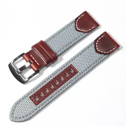 Retro Nylon Watch with 22/24mm Male Band - Perfect - 22mm (Grey)