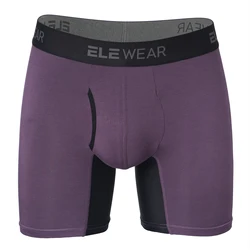Bamboo Breathable Men's Boxer Briefs with Opening - Plus Size Fashion Underwear - S (PURPLE)