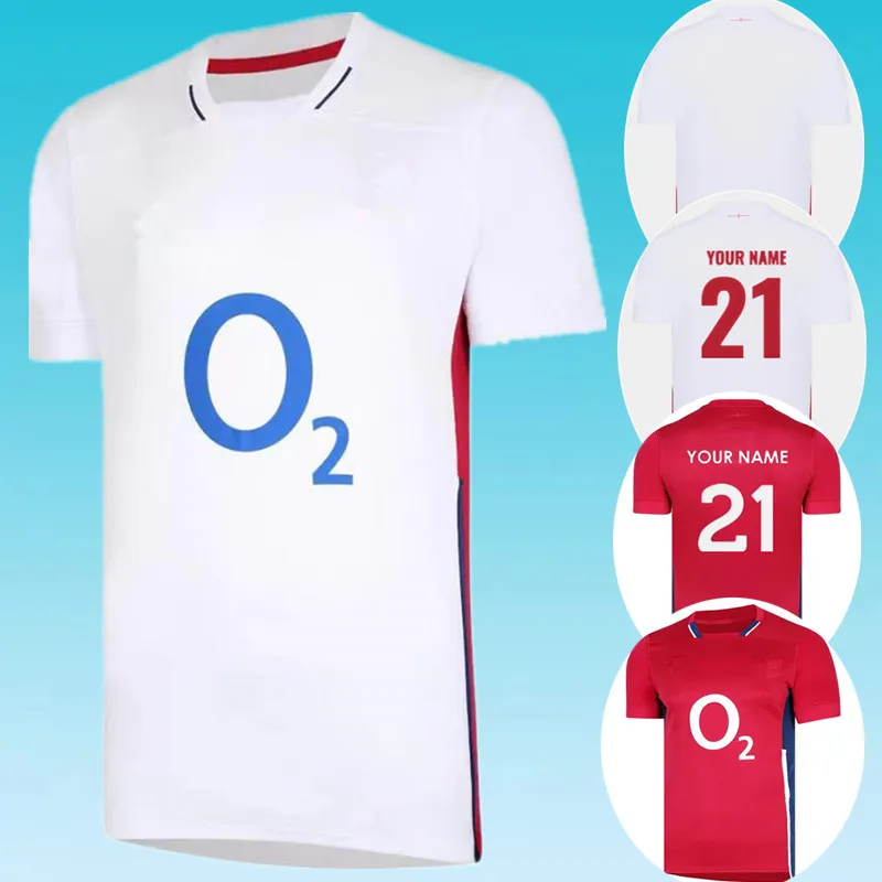 2021/22 ENGLAND HOME / AWAY SHIRT MENS RUGBY JERSEY Size: S-5XL （Print Custom Name Number）Top Quality Free Delivery