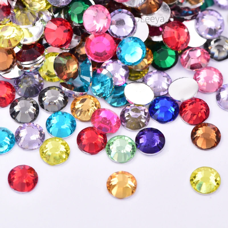 Oleeya Wholesale Flatback Silver Resin Rhinestones - Large Pack Glitter Crystals