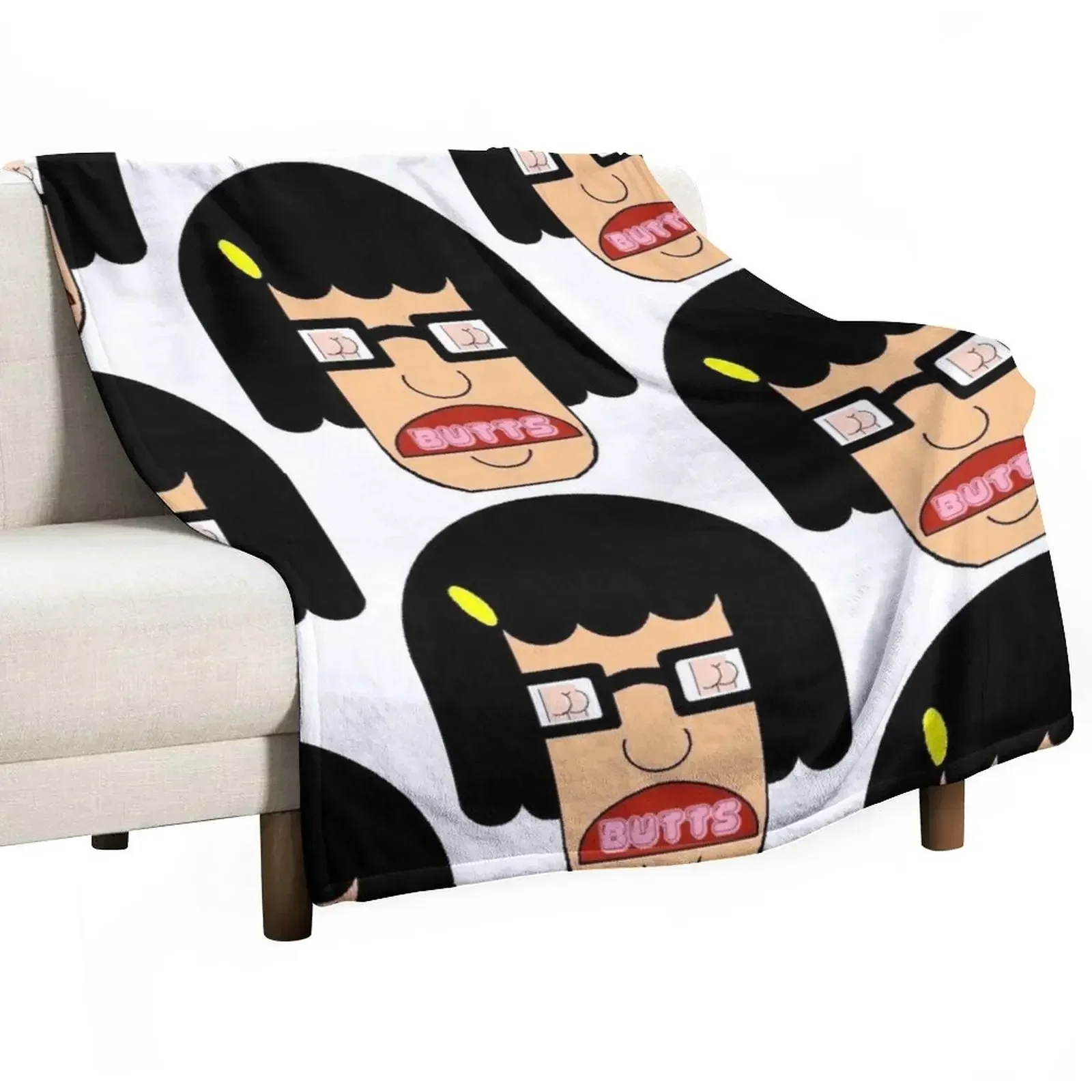 

TINA LOVES BUTTS Throw Blanket Flannel Fabric warm for winter Single Blankets
