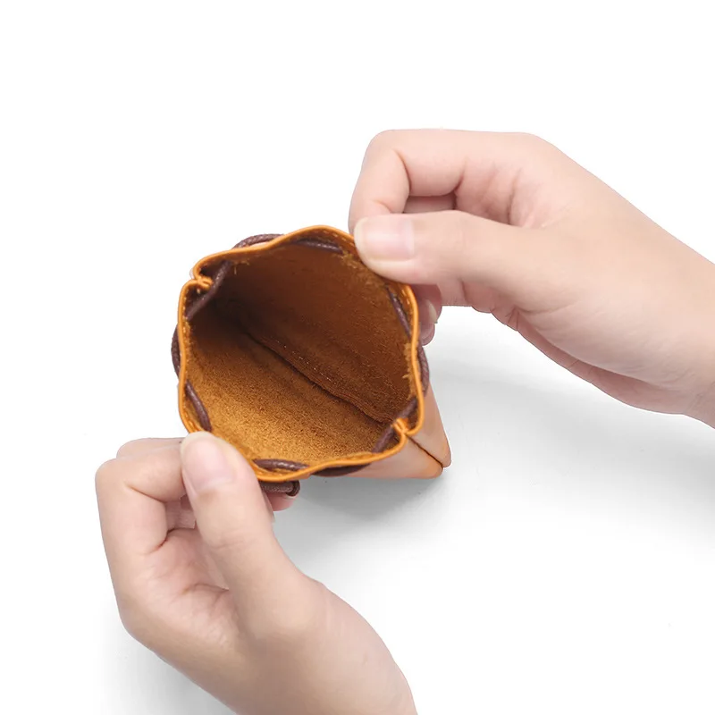 Medieval Leather Drawstring Pouch Premium Coin Pouch for Men Coin Holder for Purse Women Genuine Leather Drawstring Coin Purse