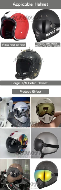 Lente Per Visiera Casco Moto A Faccia Aperta - Schermo Intero Chiaro, Sollevamento A 3 Scatti | Durevole E Facile Da Montare