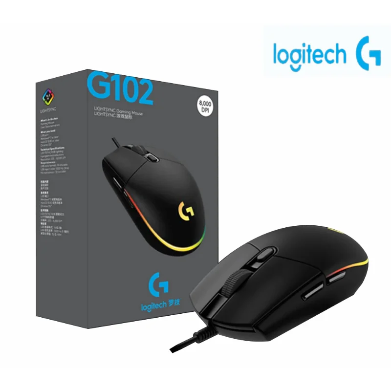 Logitech G102 Gaming Mouse RGB Mouse Lightweight Design 200-8000DPI G102 Second Generation Ergonomic Mouse Computer Mouse _ AliExpress Mobile