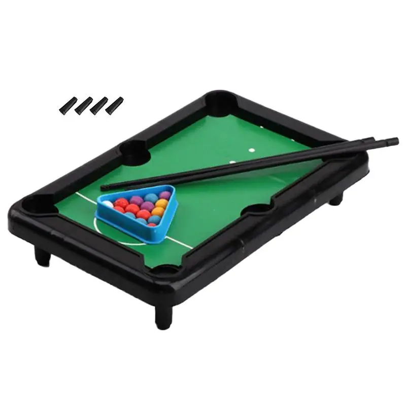 

Mini Pool Table Tabletop Desktop Billiards Snookers Game With 2 Sticks & Balls Home Office Desk Stress Relief Games