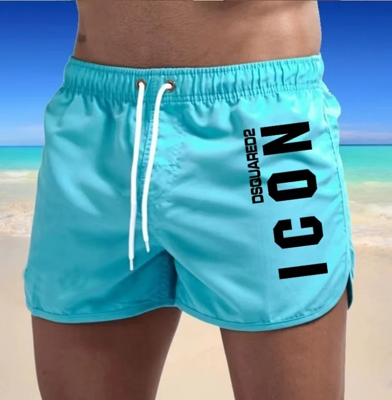 New Men's Swim Shorts Swim Trunks Quick Dry Board Shorts Bathing Suit Breathable Drawstring With Pockets Surfing Beach Summer