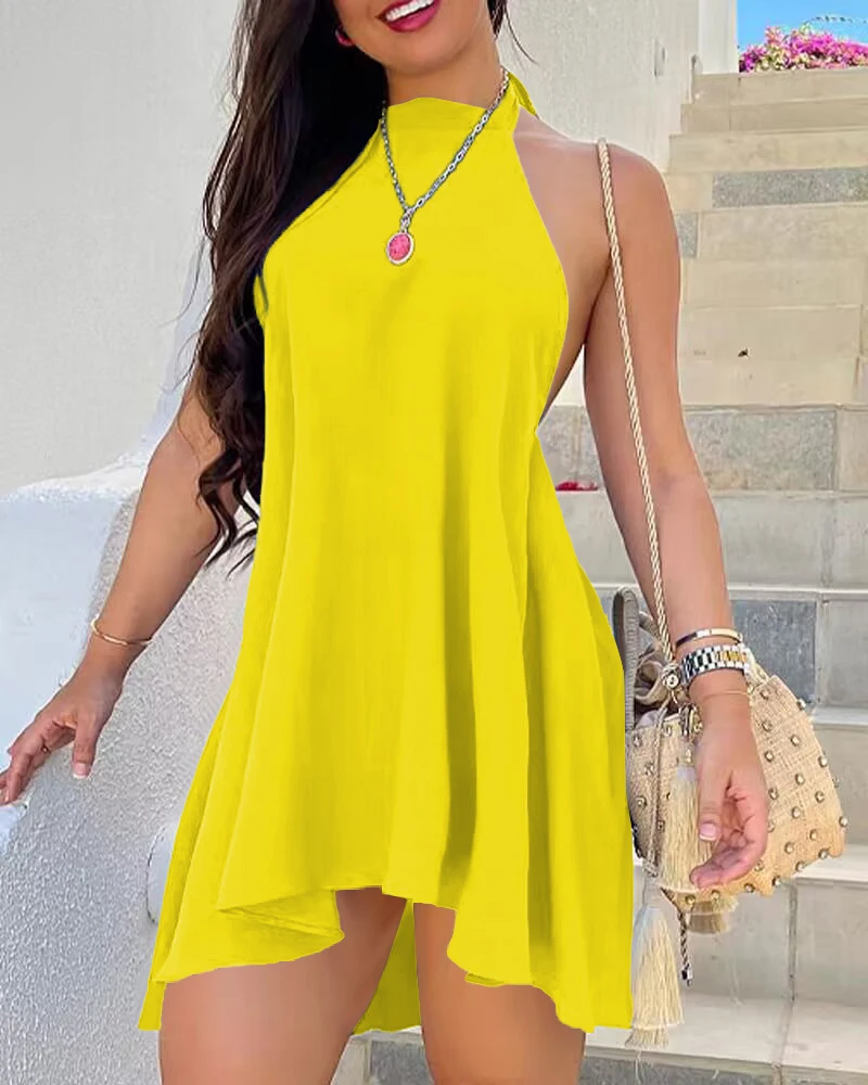 Holiday Loose Low-key with Solid Color Dress main image 1