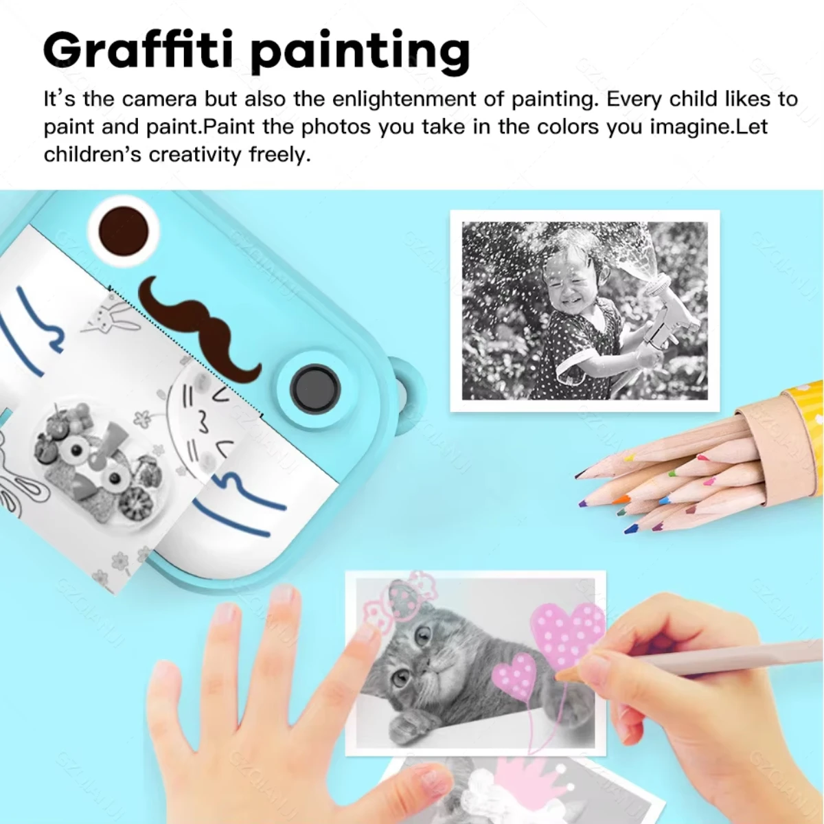 3/5/10Rolls Pocket Mini White Printer Thermal Paper Sticker Children Camera Instant Print Kids Camera Printing Paper Replacement