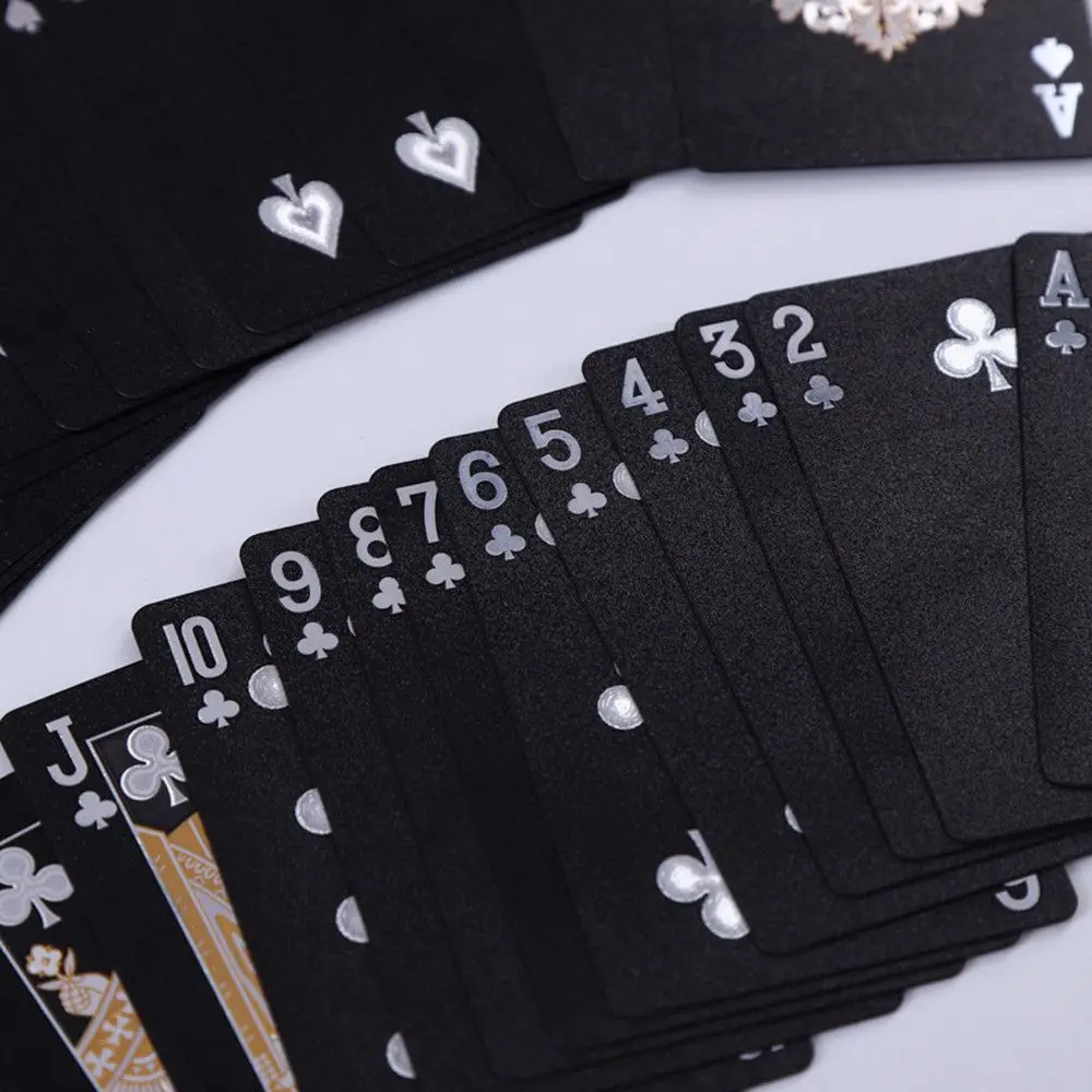 Playing Cards Plastic Playing Cards Deck 2 Styles Golden Laminate Washable Waterproof Magic Cards
