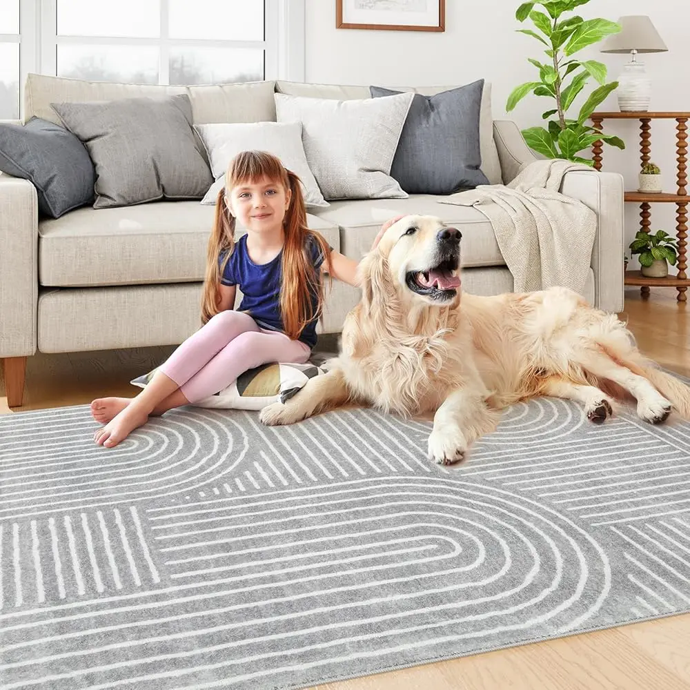 5×7 Soft Washable Ultra-Thin Abstract Rug 4