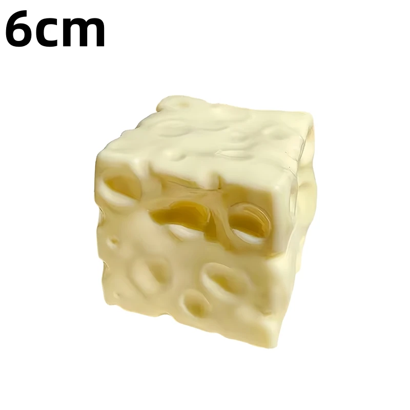 Squishy Cheese Cube Stress Ball - Soft Feel Fidget Sensory Toy Gift