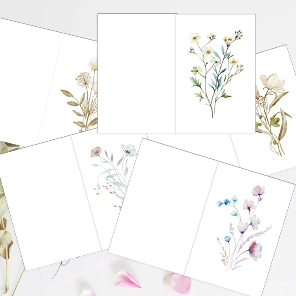10PCS/Set Artistic Watercolor Floral Greeting Cards Set with Envelopes, Invitations for Wedding Birthday Party All Occasions