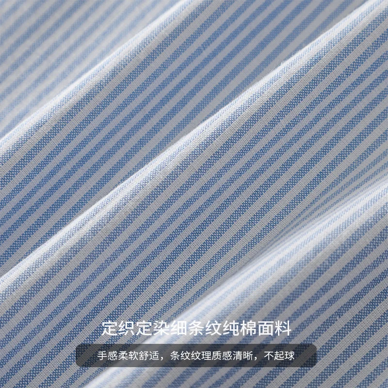 DUKEEN Men Casual Tops Striped Shirt Loose Tops Cotton Short-Sleeved Spring and Summer T-Shirt