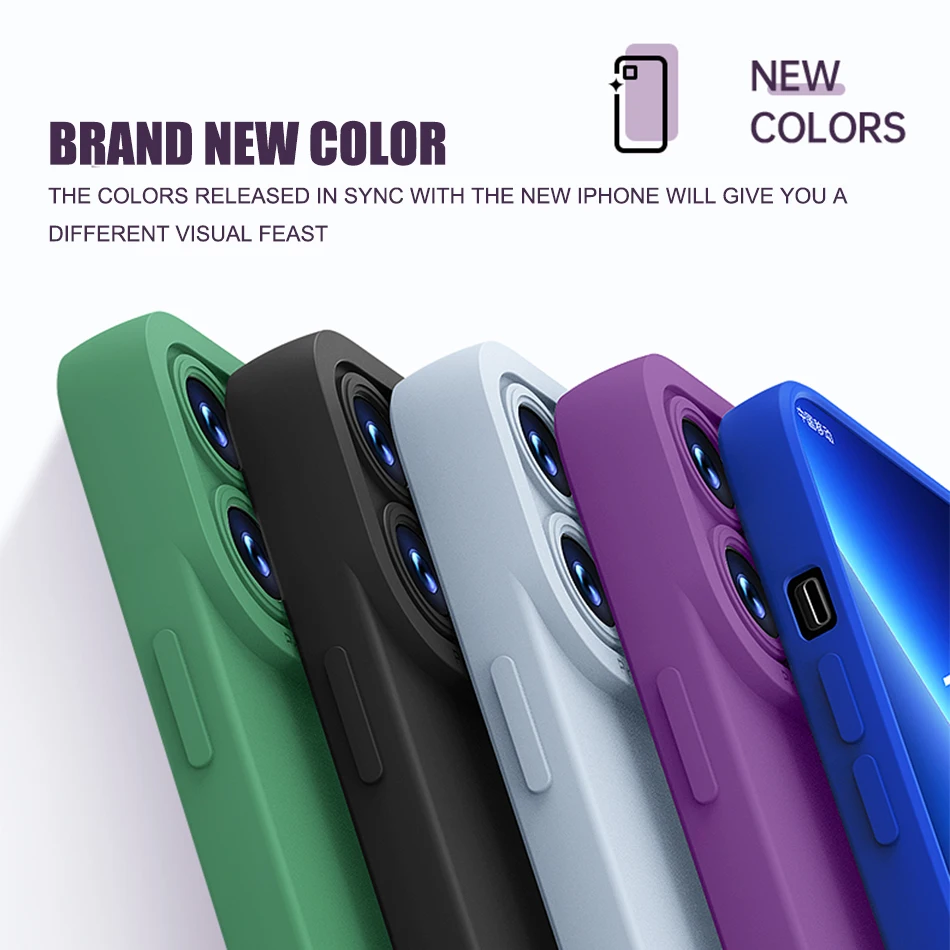 Elegant Purple Silicone Shockproof Phone Case – Soft, Durable Back Cover