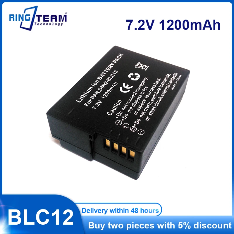 Full Decoded Dmw-Blc12 Blc12E Blc12Pp Dmwblc12 Batterie Per Panasonic Lumix Dmc-G5 G6 G7 Gx8 G85 Gh2 Dmc-Fz200 Fz1000 Fz300