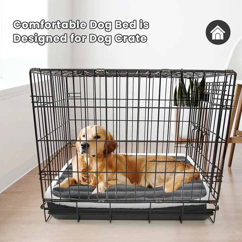 Pet Bed Short Plush with Non-slip Bottom Orthopedic Foam Removable Cover for Large Medium Small Dogs Machine Washable