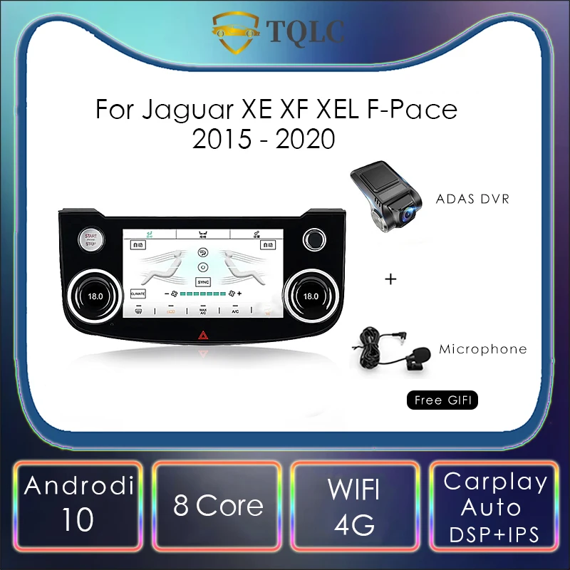

Android Car Radio For Jaguar XE XF XEL F-Pace 2015 - 2020 Climate Board AC Panel LCD Touch Screen Car Air Condition Control