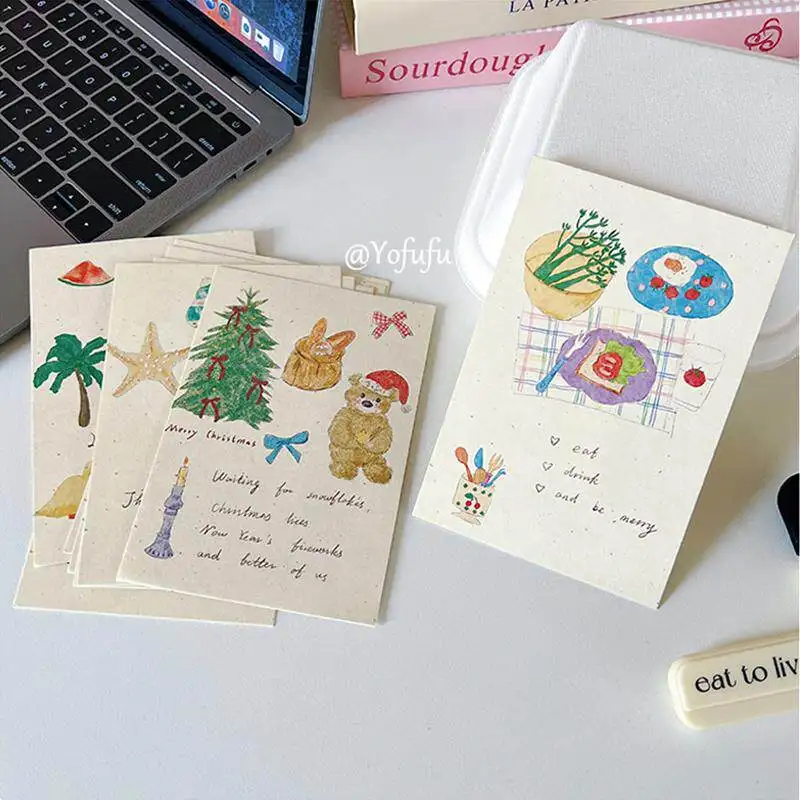 따뜻한 인사말 카드, 미적 감각의 꽃 그림 크리스마스 엽서, 친구들을 위한 선물, DIY 공예 및 벽 장 백지