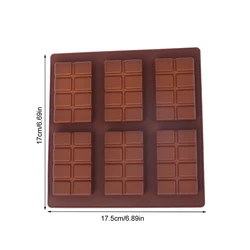 Rectangle Silicone Mold for DIY Chocolate, Candy, and Baking (Brown)