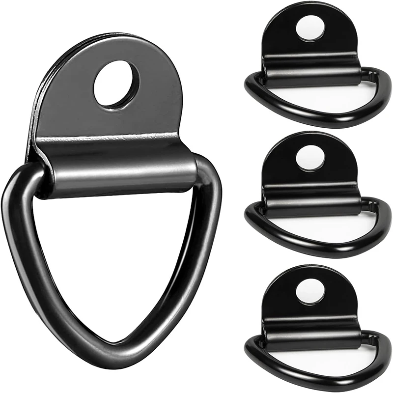 Cargo Tie-Down Anchors V-Ring Bolt On Trailer Trucks Pickups Vans Flush Mount D Shape Pull Hook Tie Down For Trailers RV Boats