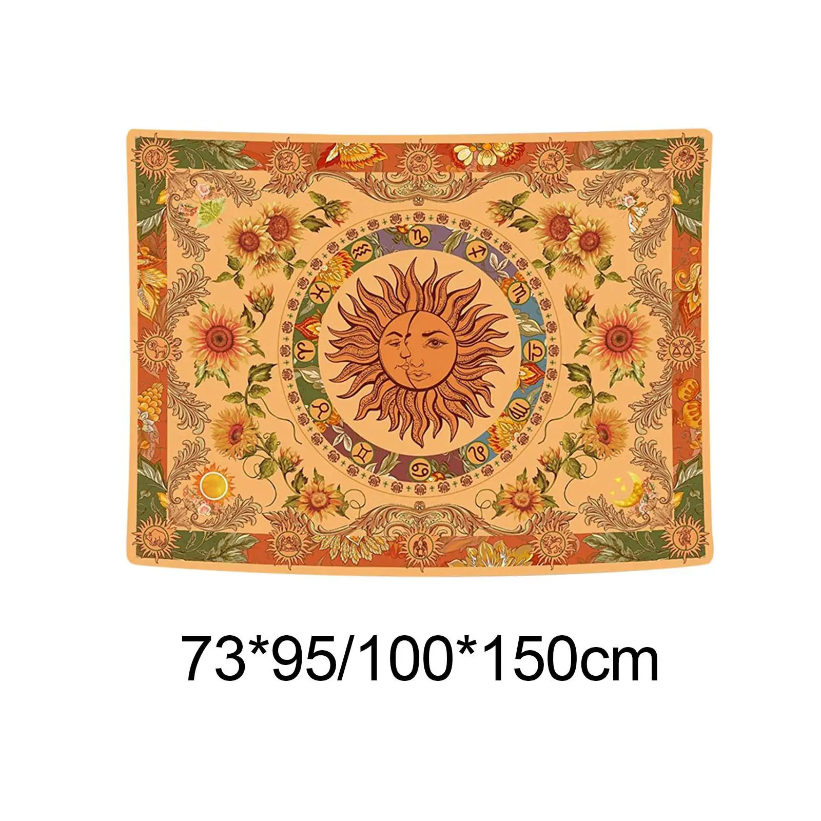 

Wall Hanging Tapestries Wall Decoration Burning Sun Handmade Sun and Moon