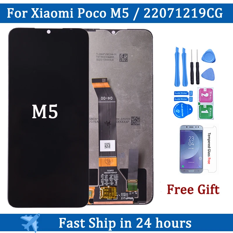 

ЖК-дисплей 6,58 дюйма для Xiaomi Poco M5, сенсорный экран, дигитайзер, ЖК-дисплей, запасные части для POCO M5 22071219CG, дисплей