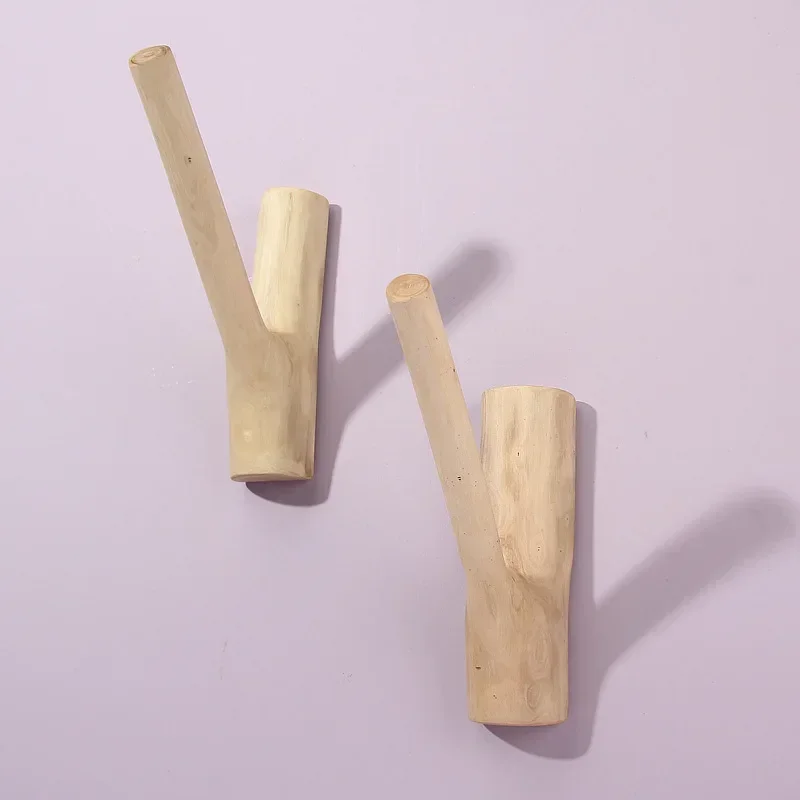 Creative Log Branch Hook Paper Roll Hanger Hole Free Paper Towel Rack Living Room Kitchen Bathroom Wall Hanging Towel Rack