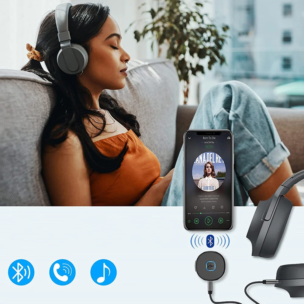 J33 Bluetooth-compatible Receiver Car Stereo Amplifier Headphone AUX Dedicated Wireless Audio Converter Adapter