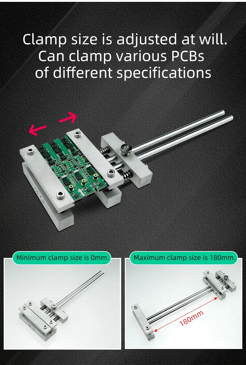 Description Picture 4 of itemSEQURE PSF18 Metal Welding Clamps for Clamping and Fixing PCB Board Welding Auxiliary Tool with Adjustable Clamp Size of 0-180mm