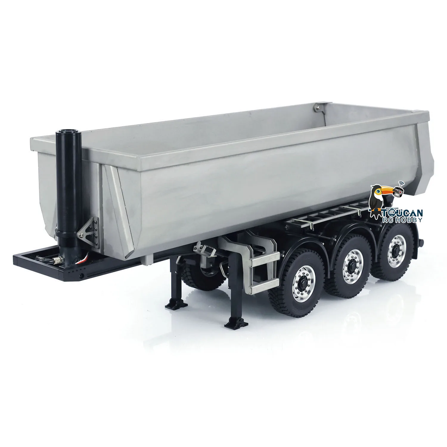 1/14 Metal RC Hydraulic Trailer 3 Axles for Remote Control Tractor Trucks Dumpers Cars DIY Model Finished Unpainted Toy TH23181 2