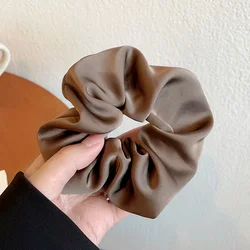 Elegant Silk Scrunchie for Women - Premium Solid Color Hair Accessory (Light Brown)