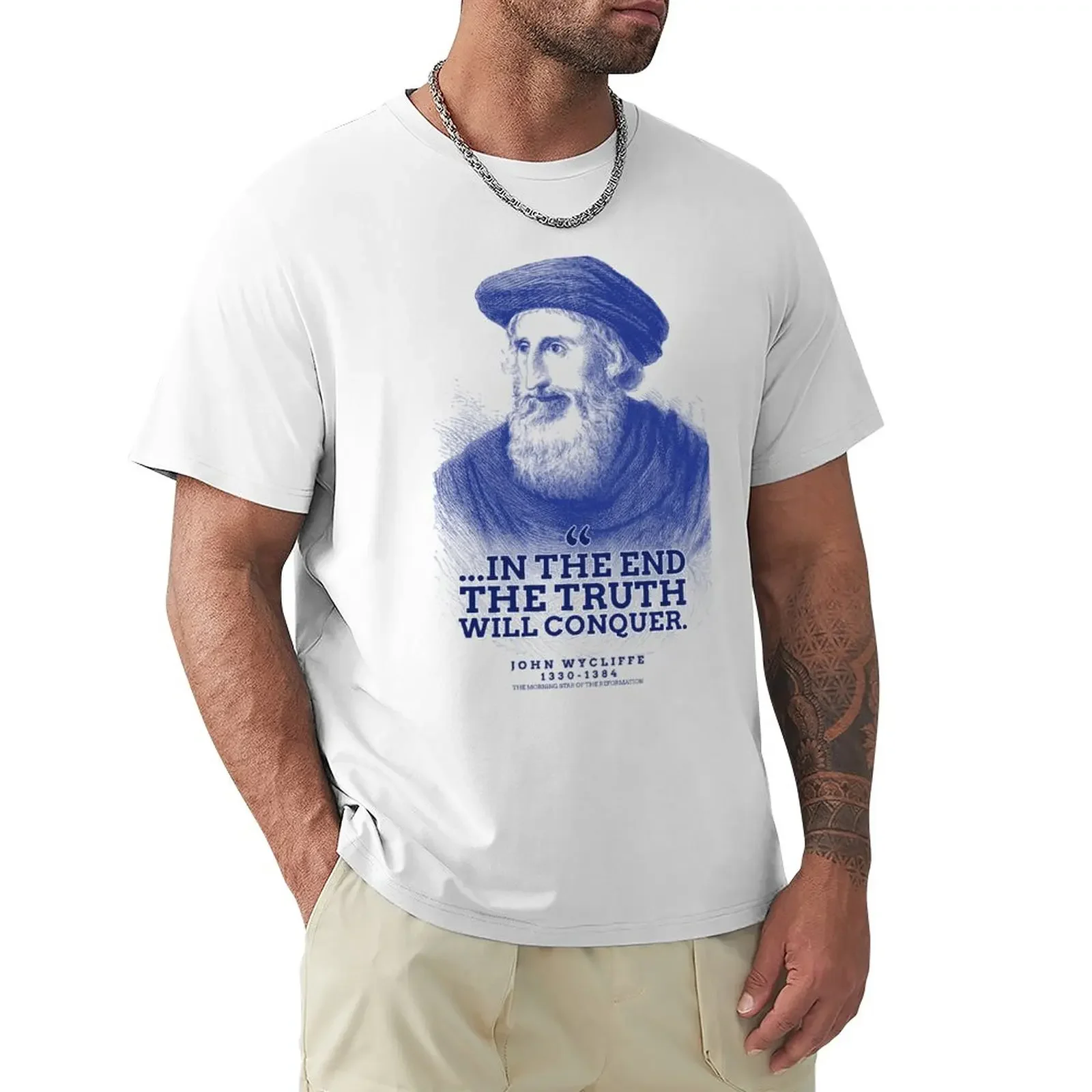 

John Wycliffe T-Shirt vintage clothes blacks cute tops mens graphic t-shirts big and tall