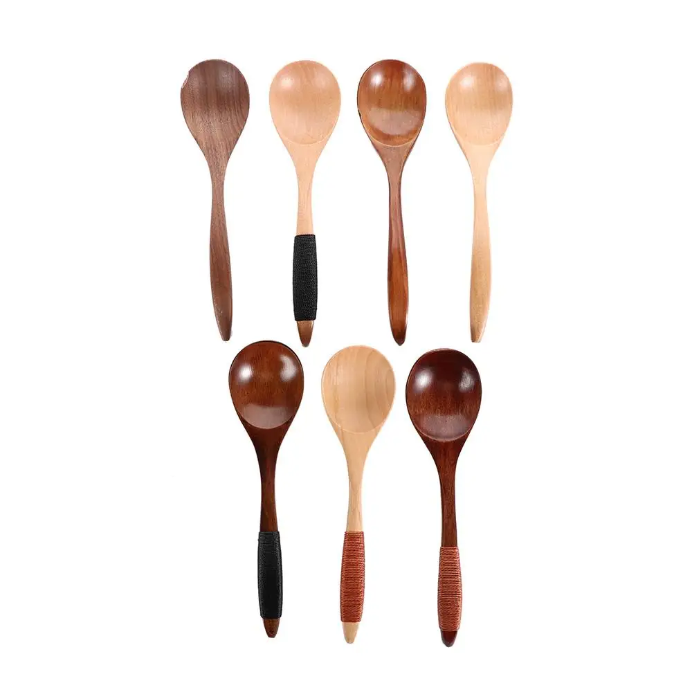 Description Picture 3 of itemDessert Coffee Hand-made Catering Scoop Wood Black Walnut Cooking Utensil Kitchen Tool Wooden Spoon Soup Spoon